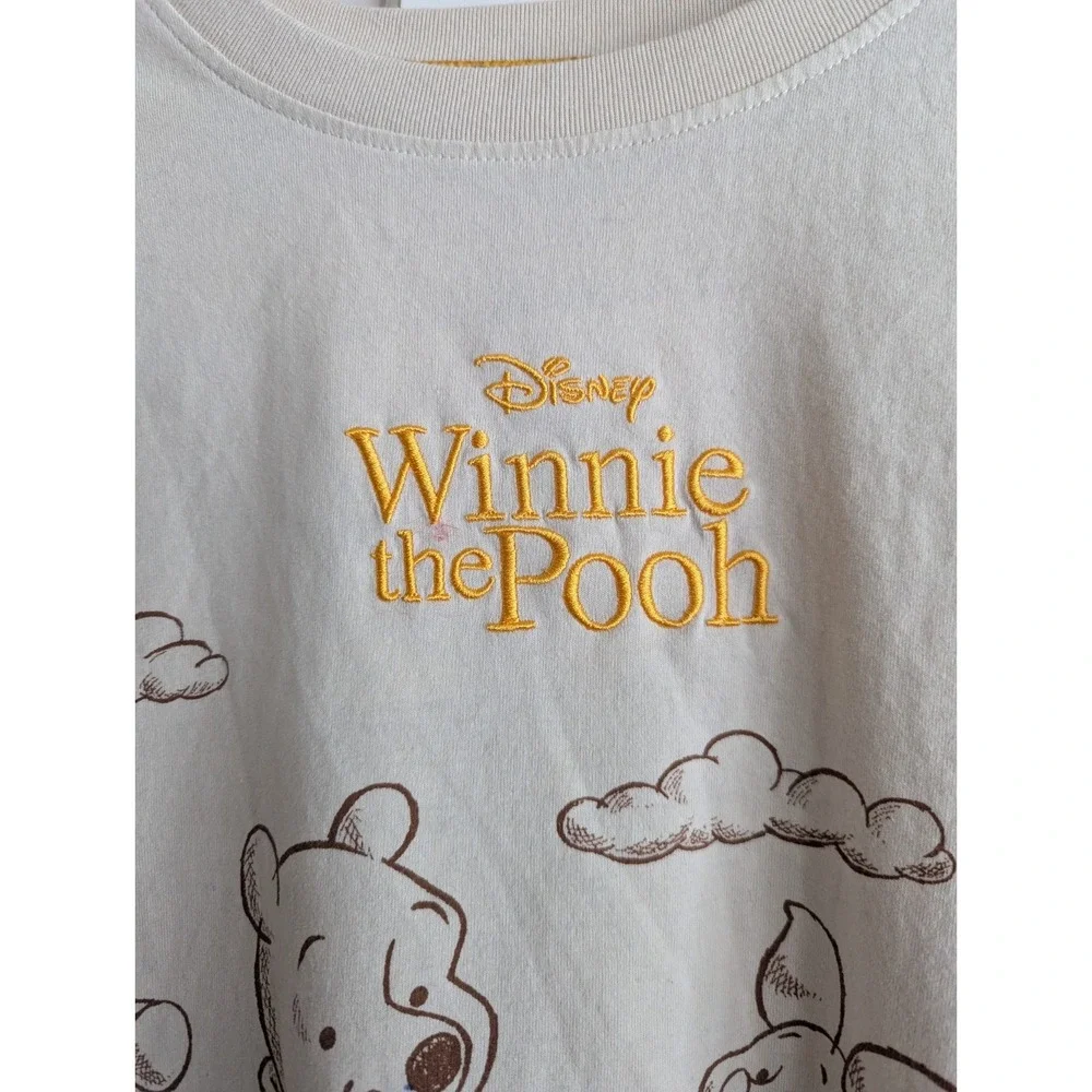 Women's Winnie The Pooh Size XL T Shirt Top Disney Beige Piglet Tigger Eeyore